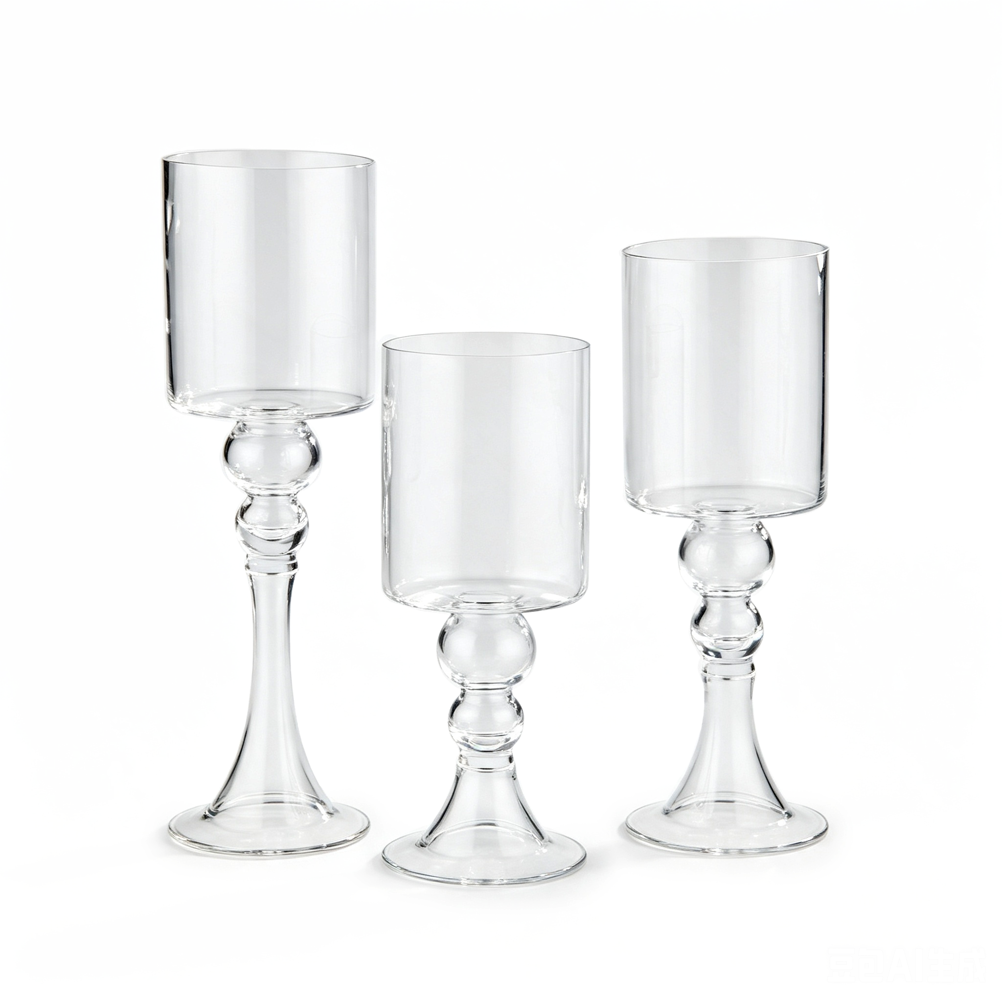 51287	 D4.5"H12"/14"/15.5" - SET OF 3 HURRICANE CANDLE HOLDERS