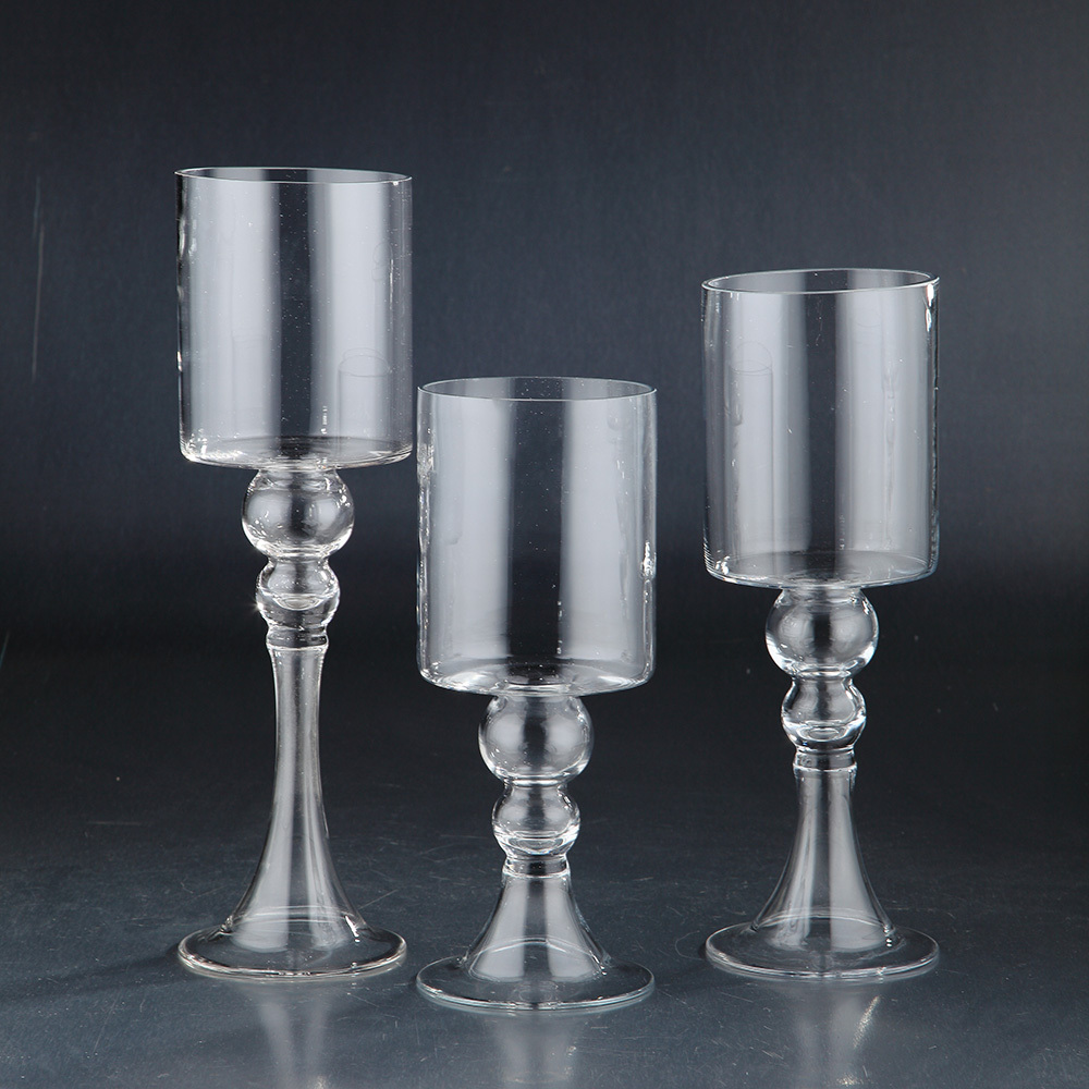 51287	 D4.5"H12"/14"/15.5" - SET OF 3 HURRICANE CANDLE HOLDERS