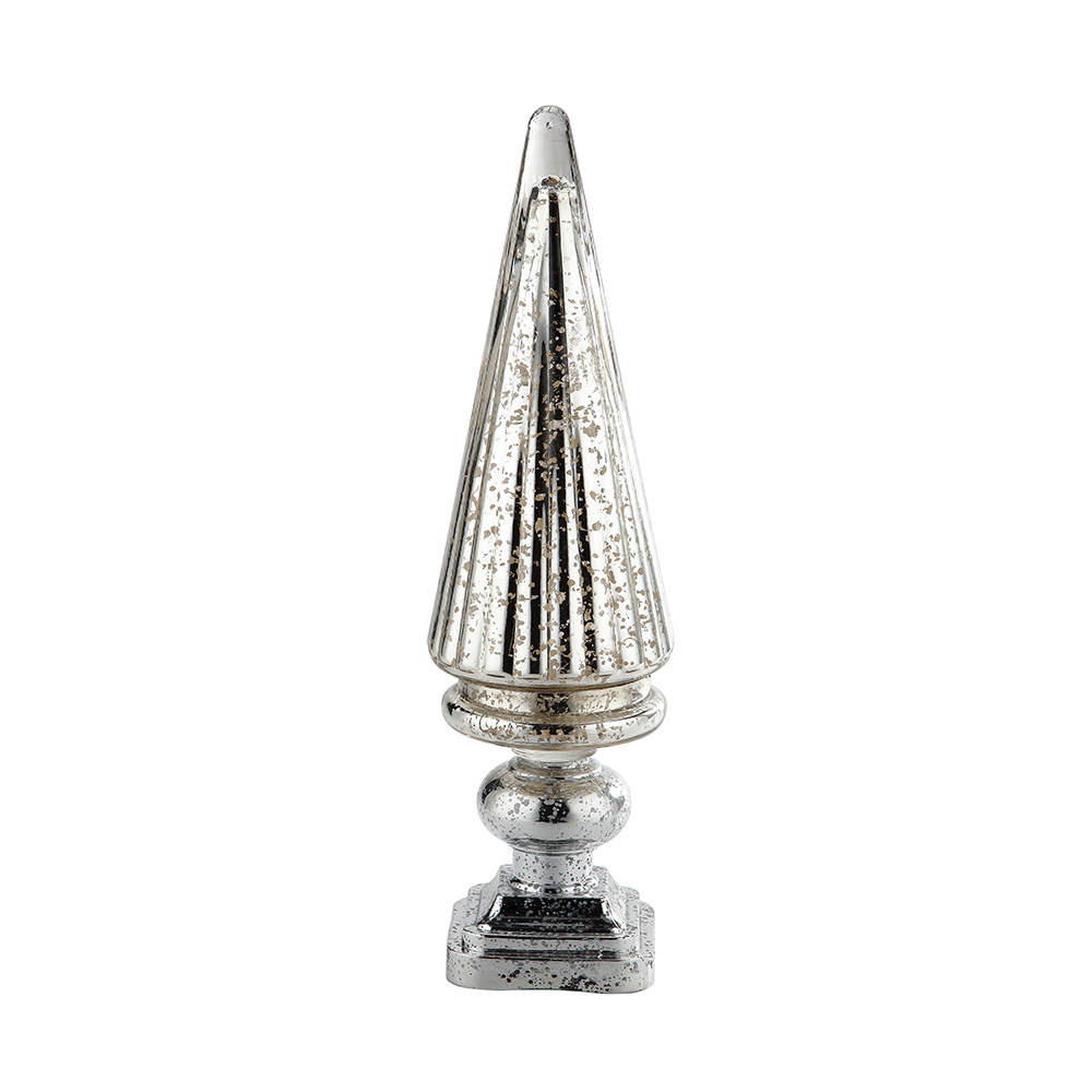 51387	 D6"H21" - MERCURY GLASS CHRISTMAS TREE