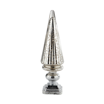 51387	 D6"H21" - MERCURY GLASS CHRISTMAS TREE