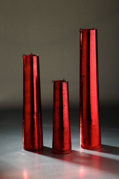 51700-R	 D3.5"H19.5"/15.5"/12" - SET OF 3 MERCURY GLASS VOTIVE CANDLE