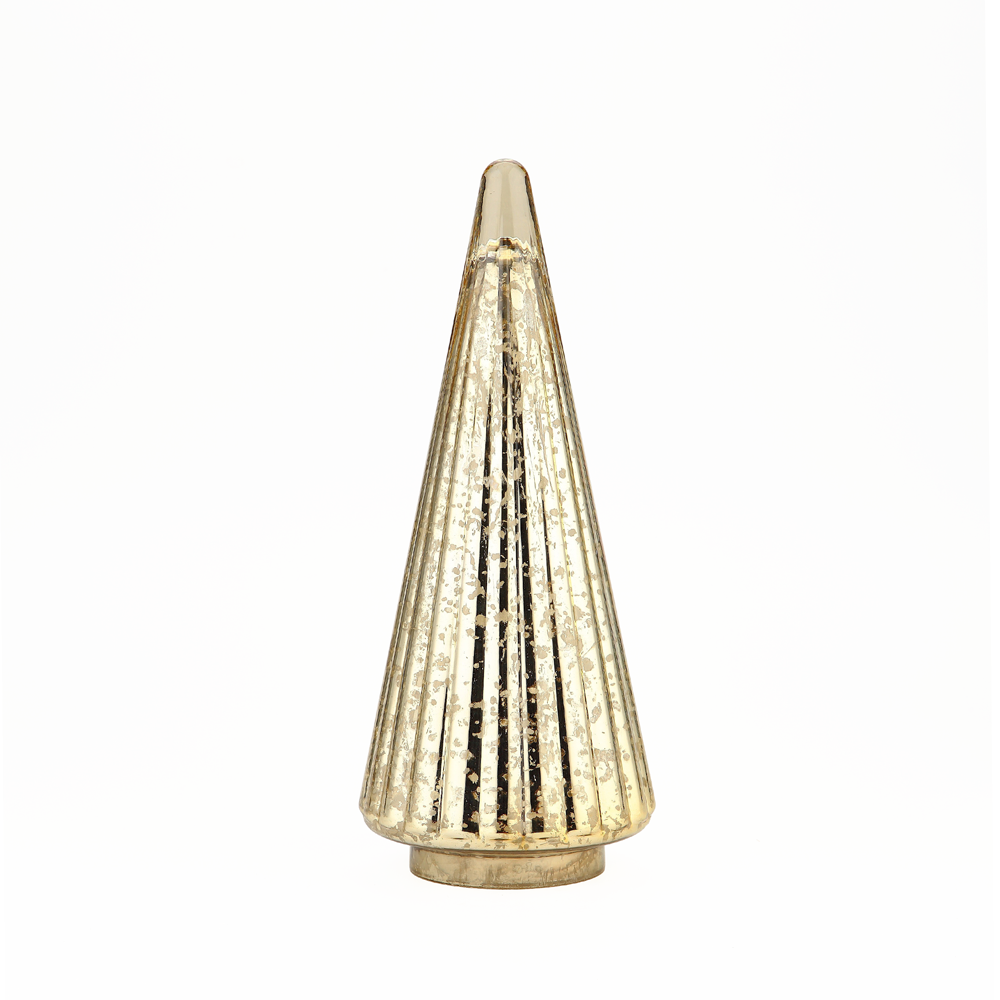 51932	 D6.5"H14.5" - MERCURY GLASS CHRISTMAS TREE