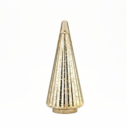 51932	 D6.5"H14.5" - MERCURY GLASS CHRISTMAS TREE