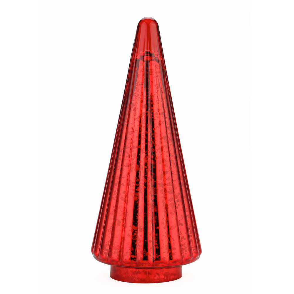 51934	 D6.5"H14.5" - MERCURY GLASS CHRISTMAS TREE