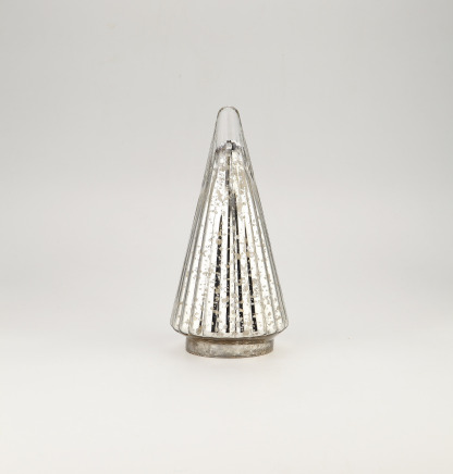 D6"H10.5" - MERCURY GLASS CHRISTMAS TREE