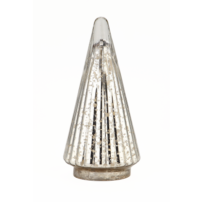 51936	 D6"H10.5" - MERCURY GLASS CHRISTMAS TREE