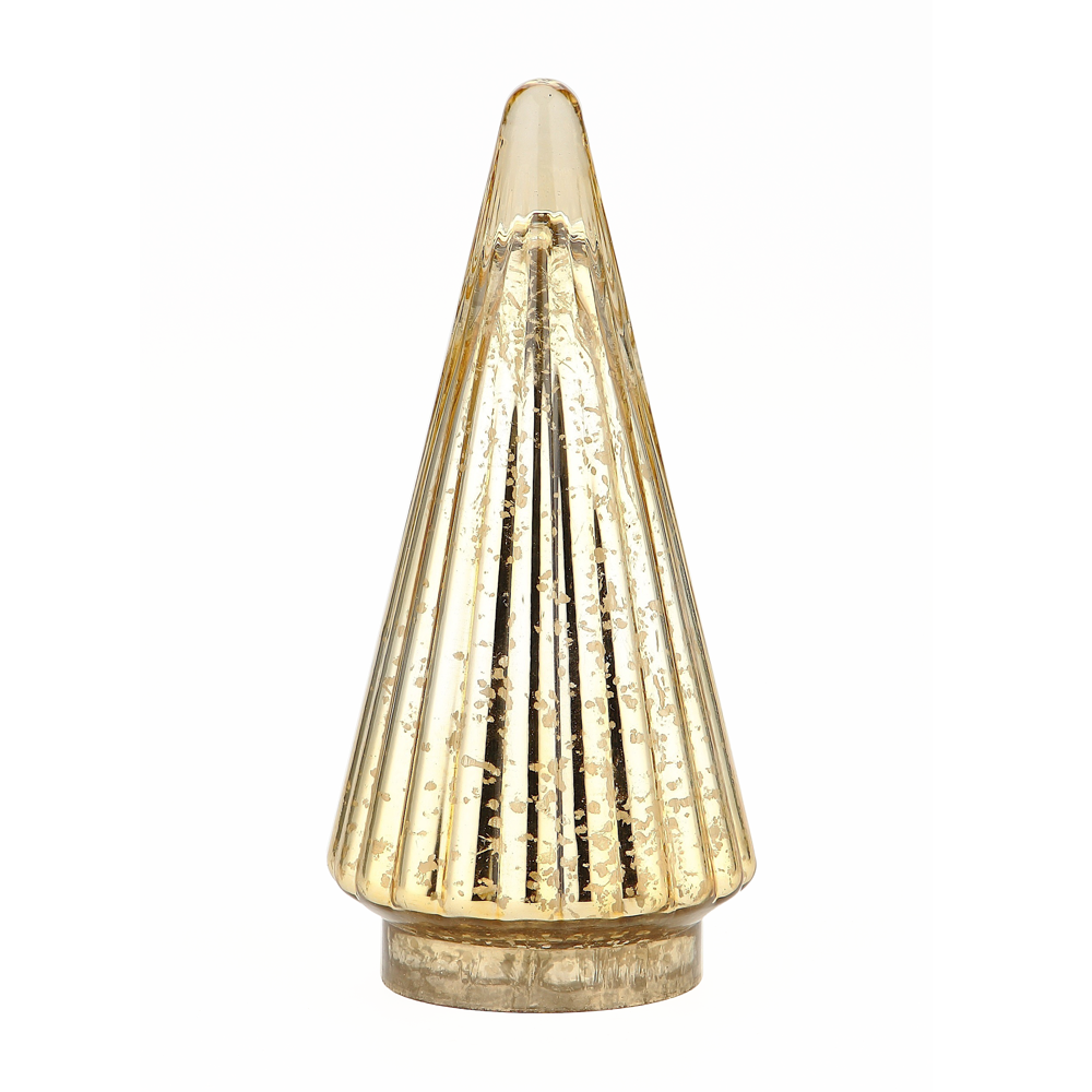 51937	 D6"H10.5" - MERCURY GLASS CHRISTMAS TREE