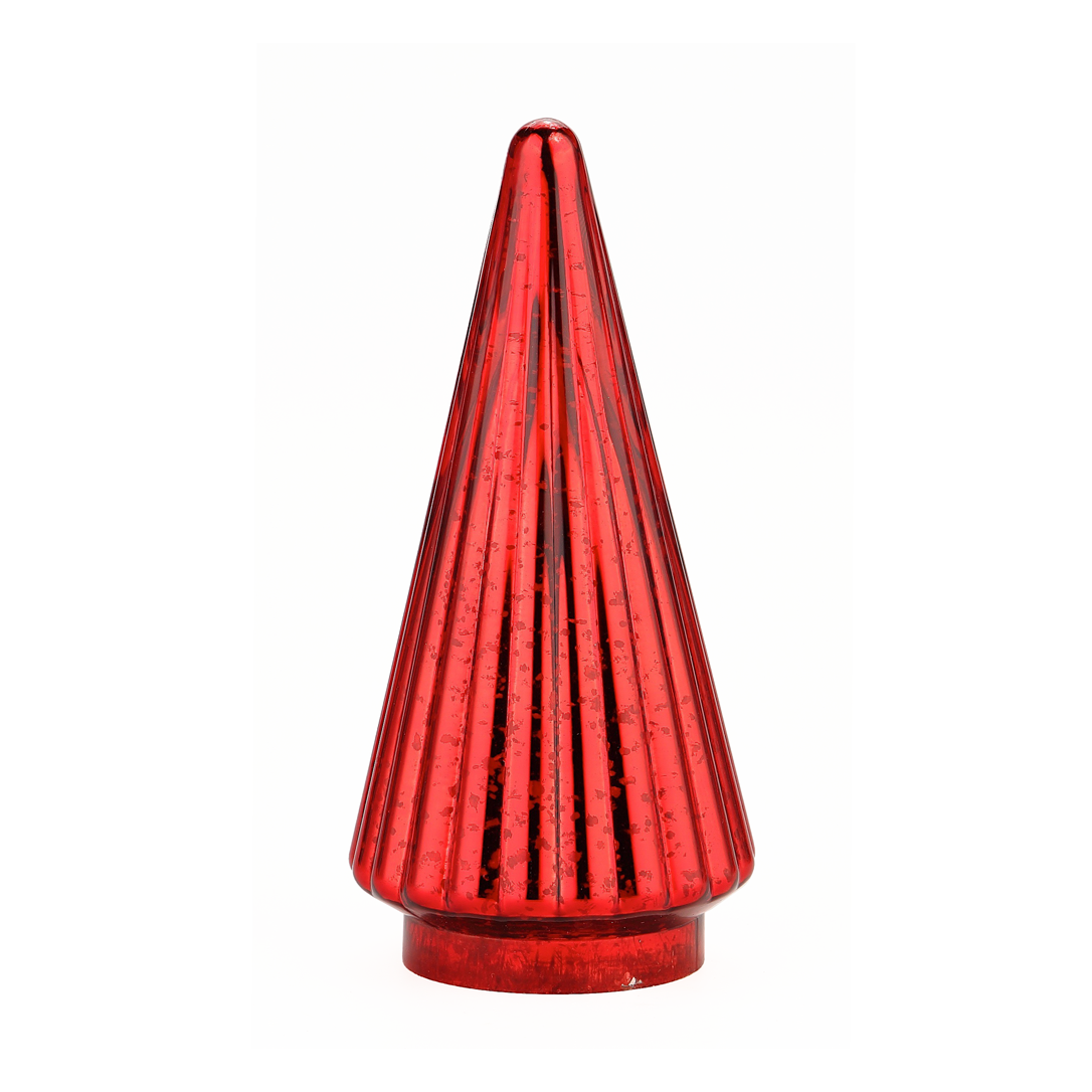 51939	 D6"H10.5" - MERCURY GLASS CHRISTMAS TREE