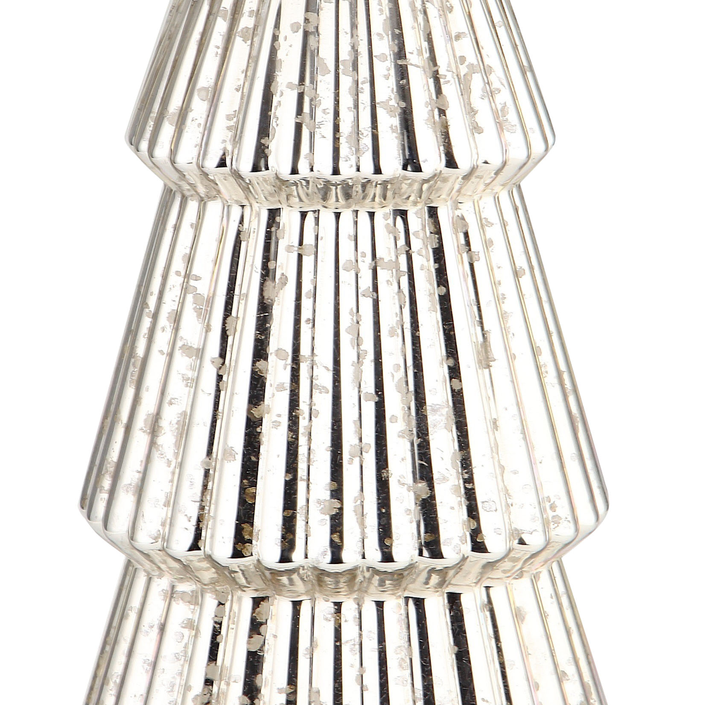 51941	 D8.5"H21.5" - MERCURY GLASS CHRISTMAS TREE