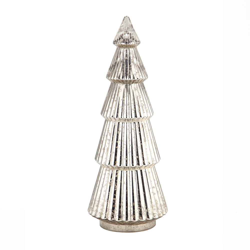 51941	 D8.5"H21.5" - MERCURY GLASS CHRISTMAS TREE