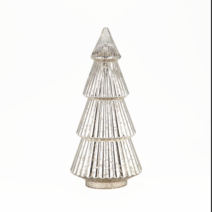 51946	 D7"H14.5" - MERCURY GLASS CHRISTMAS TREE