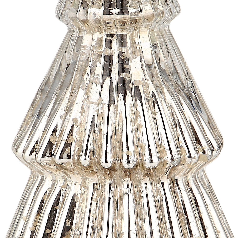 51951	 *D6"H10.5" - MERCURY GLASS CHRISTMAS TREE