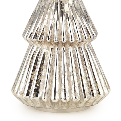 51951	 *D6"H10.5" - MERCURY GLASS CHRISTMAS TREE