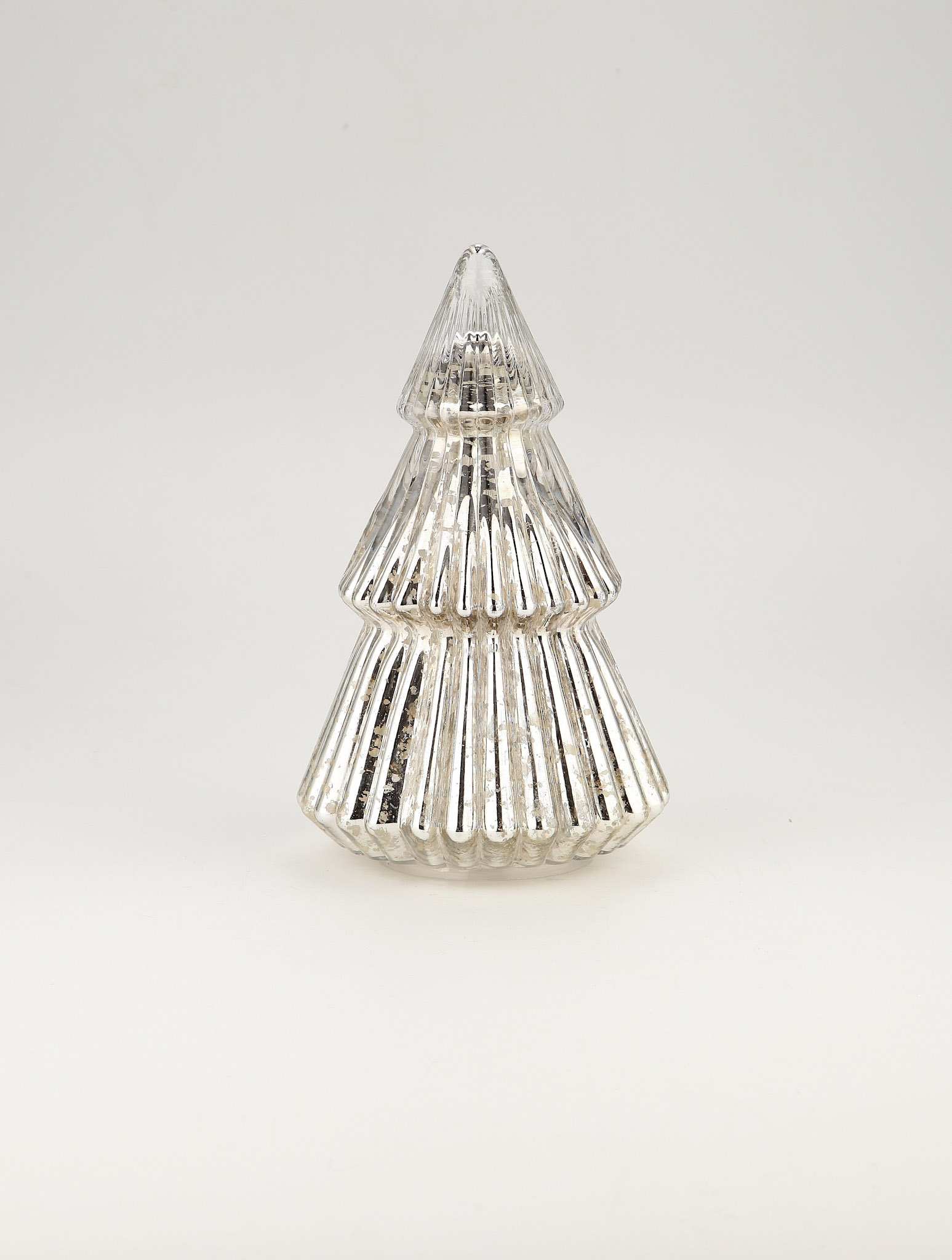 *D6"H10.5" - MERCURY GLASS CHRISTMAS TREE