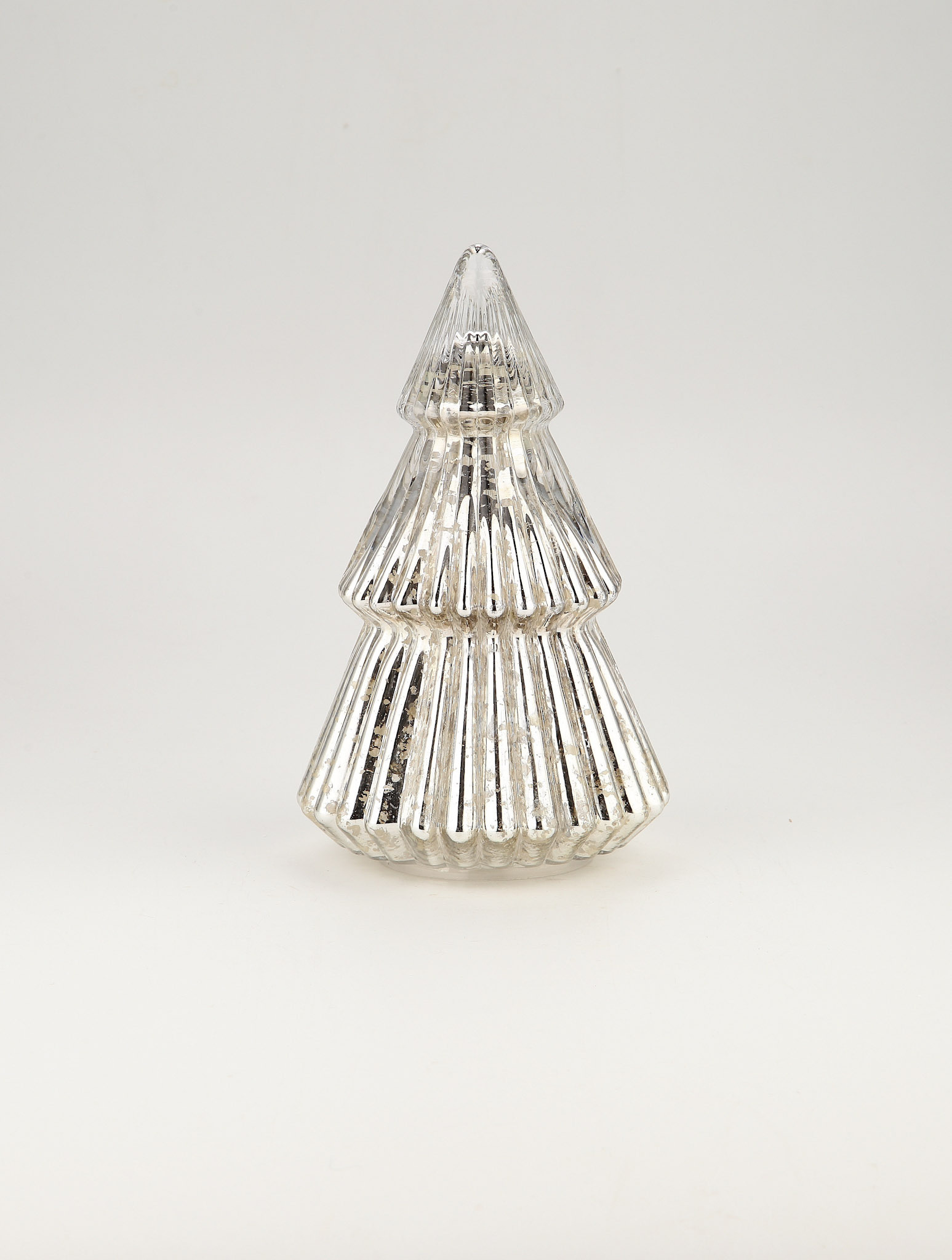 *D6"H10.5" - MERCURY GLASS CHRISTMAS TREE