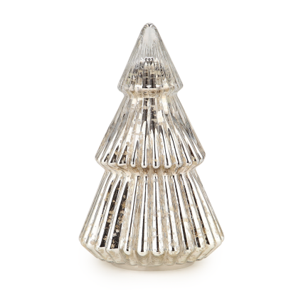 51951	 *D6"H10.5" - MERCURY GLASS CHRISTMAS TREE