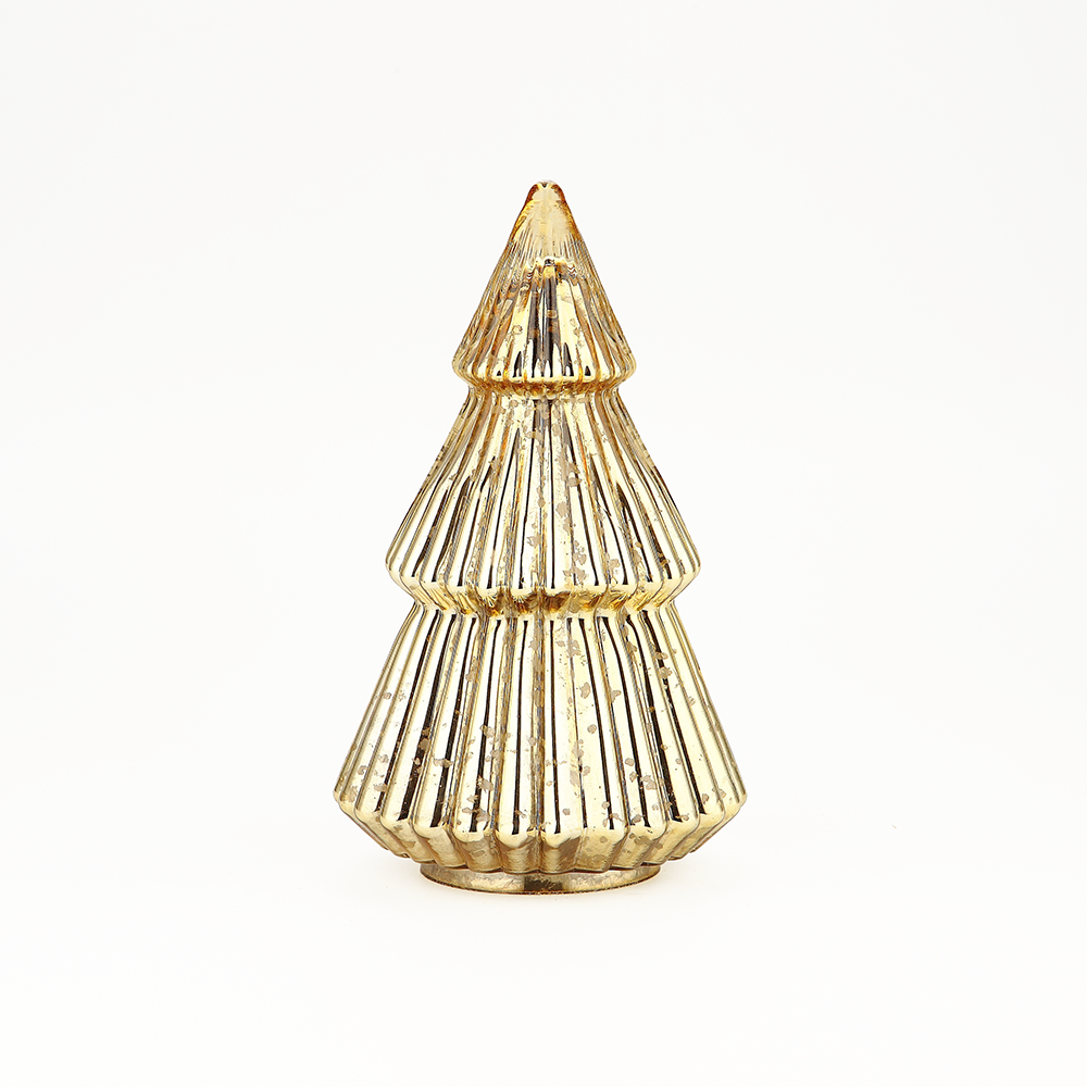 51952	 *D6"H10.5" - MERCURY GLASS CHRISTMAS TREE