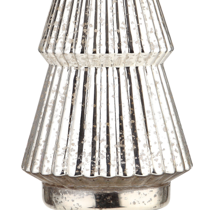 51956	 D8.5"H30" - MERCURY GLASS CHRISTMAS TREE ON PEDESTAL