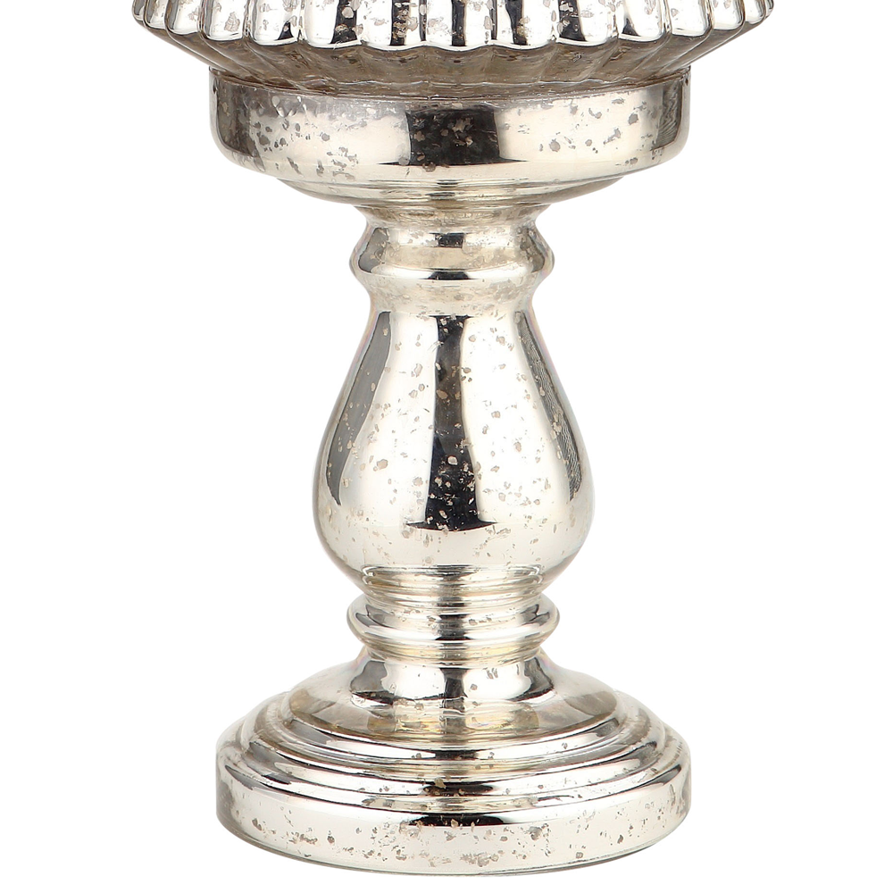 51956	 D8.5"H30" - MERCURY GLASS CHRISTMAS TREE ON PEDESTAL