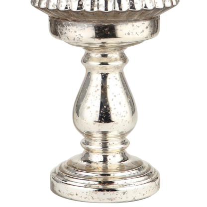 51956	 D8.5"H30" - MERCURY GLASS CHRISTMAS TREE ON PEDESTAL