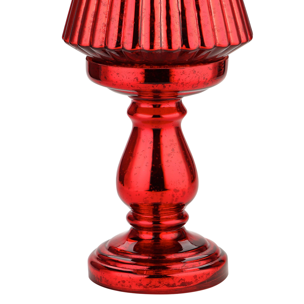 51959	 D8.5"H30" - MERCURY GLASS CHRISTMAS TREE ON PEDESTAL