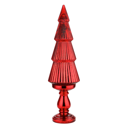 51959	 D8.5"H30" - MERCURY GLASS CHRISTMAS TREE ON PEDESTAL