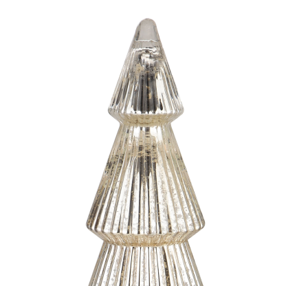 51961	 D12"H40" - MERCURY GLASS CHRISTMAS TREE ON PEDESTAL