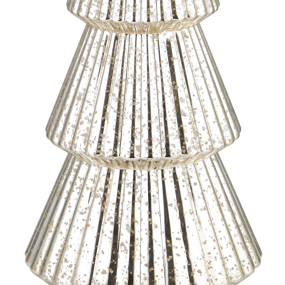 51961	 D12"H40" - MERCURY GLASS CHRISTMAS TREE ON PEDESTAL