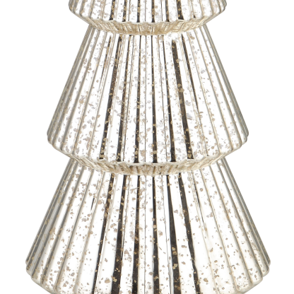 51961	 D12"H40" - MERCURY GLASS CHRISTMAS TREE ON PEDESTAL