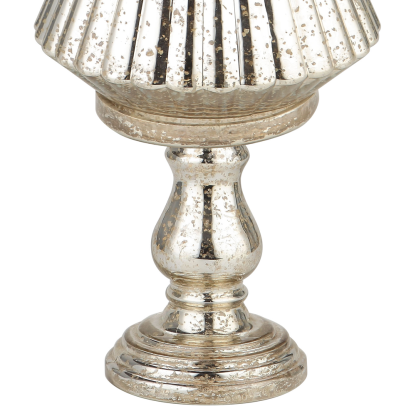 51961	 D12"H40" - MERCURY GLASS CHRISTMAS TREE ON PEDESTAL
