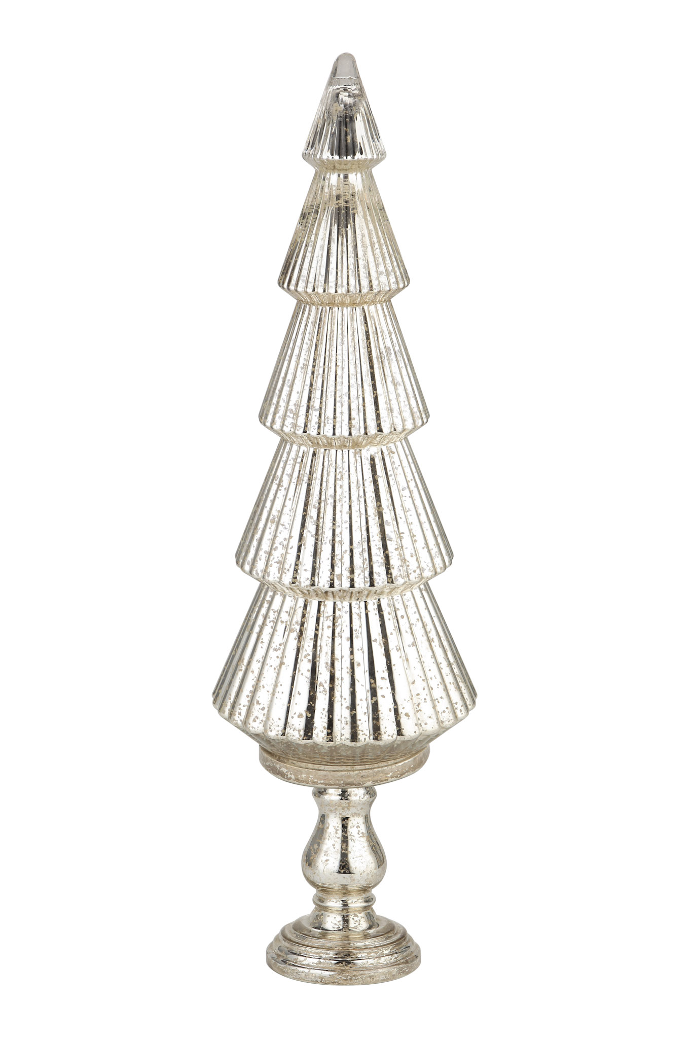 D12"H40" - MERCURY GLASS CHRISTMAS TREE ON PEDESTAL
