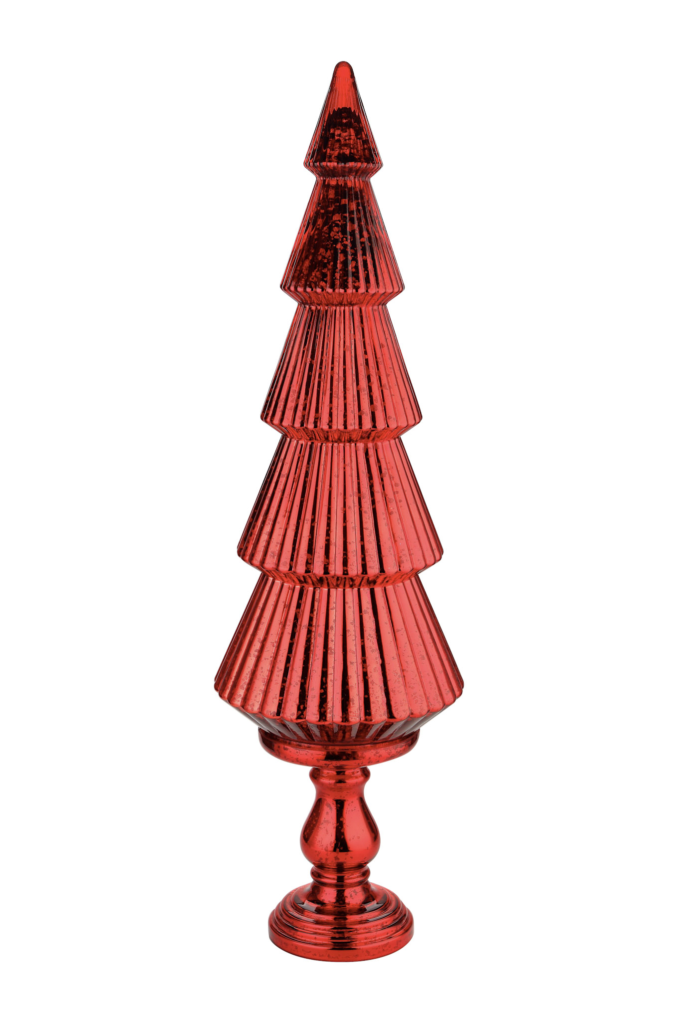 *D12"H40" - MERCURY GLASS CHRISTMAS TREE ON PEDESTAL