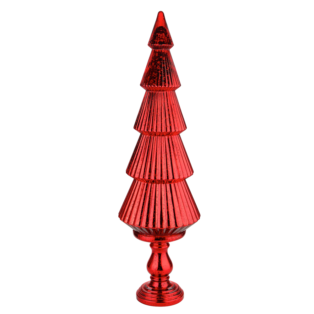 51964	 *D12"H40" - MERCURY GLASS CHRISTMAS TREE ON PEDESTAL