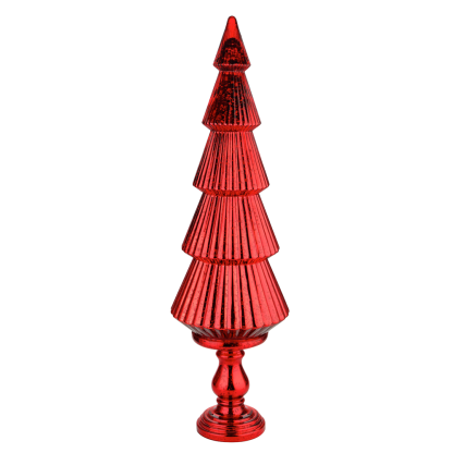 51964	 *D12"H40" - MERCURY GLASS CHRISTMAS TREE ON PEDESTAL