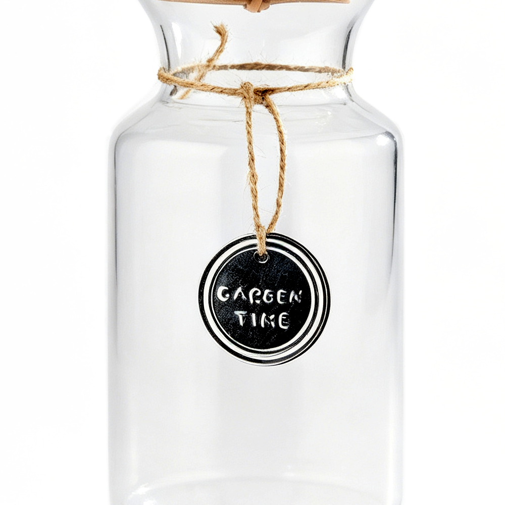 53062	 D6"H13" - GLASS JAR WITH WOOD LID