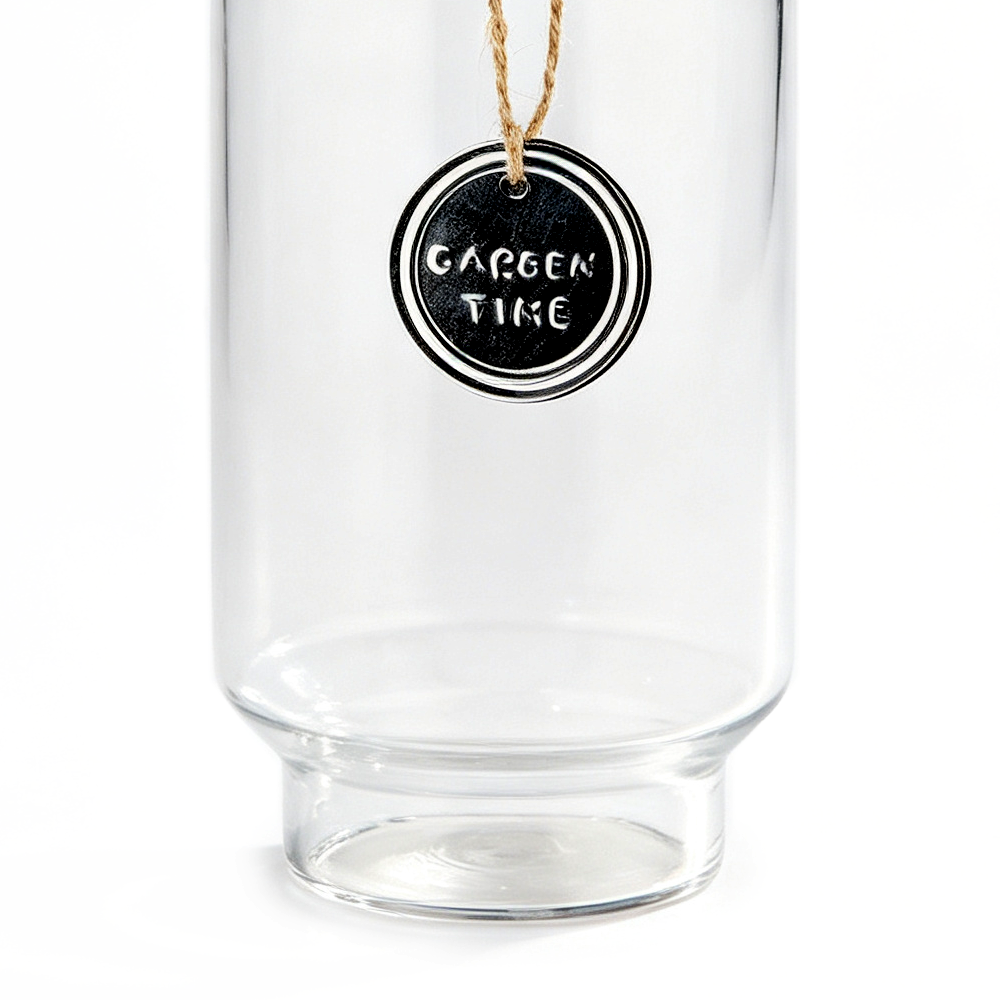 53062	 D6"H13" - GLASS JAR WITH WOOD LID