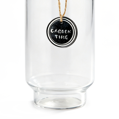 53062	 D6"H13" - GLASS JAR WITH WOOD LID