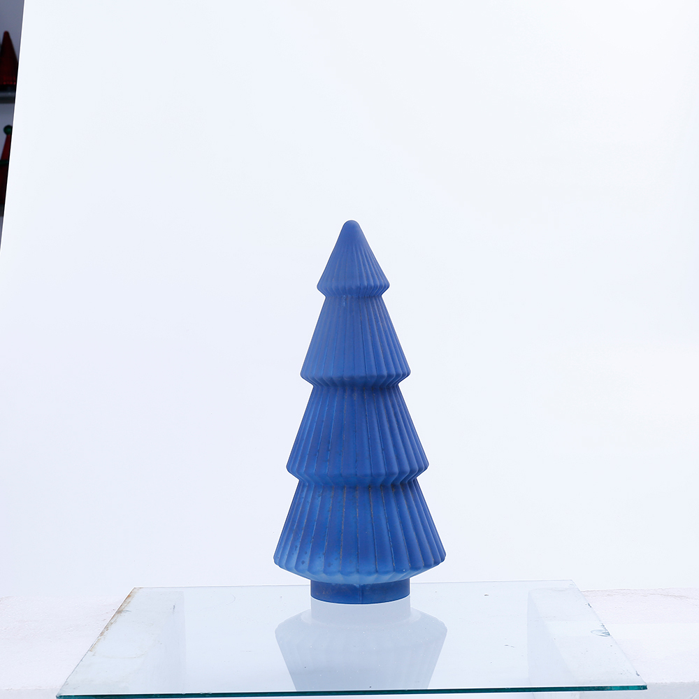 D7.1"H14.6" - MATTE MERCURY GLASS CHRISTMAS TREE