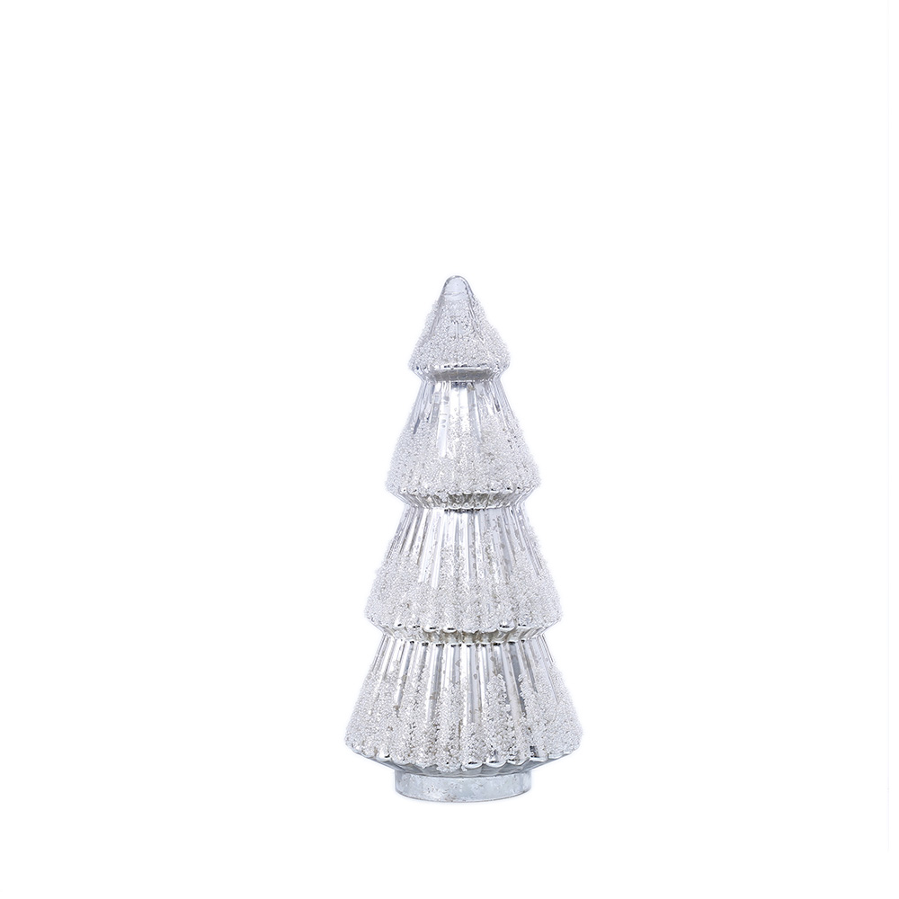 54025	 D7.1"H14.6" - MERCURY GLASS CHRISTMAS TREE