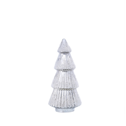 54025	 D7.1"H14.6" - MERCURY GLASS CHRISTMAS TREE