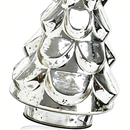 54198SV	 D6.7"H10.6" - GLASS CHRISTMAS TREE