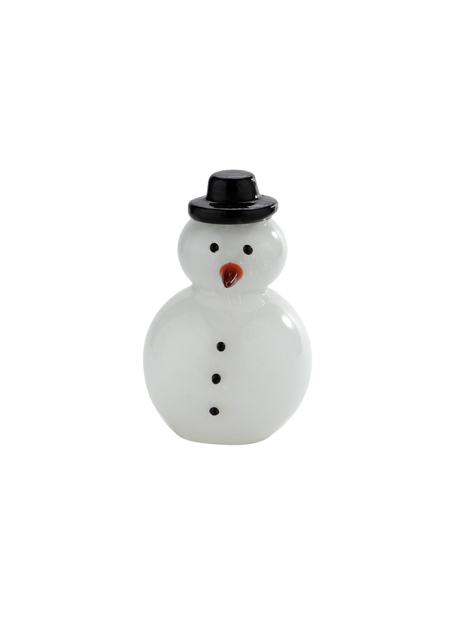 D5.5"H8.5" - GLASS SNOWMAN FIGURINE