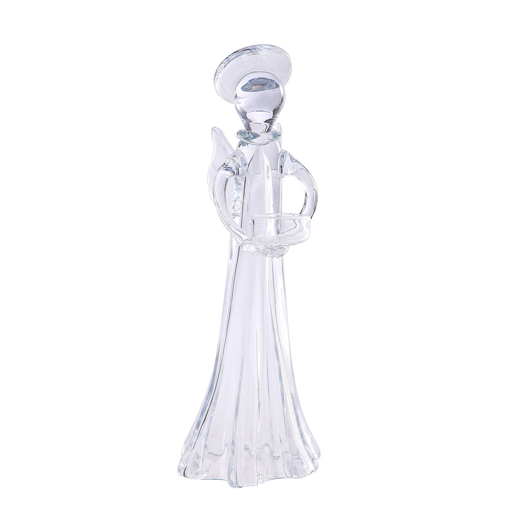 55855	 D5.5"H14" - GLASS ANGEL VOTIVE HOLDER