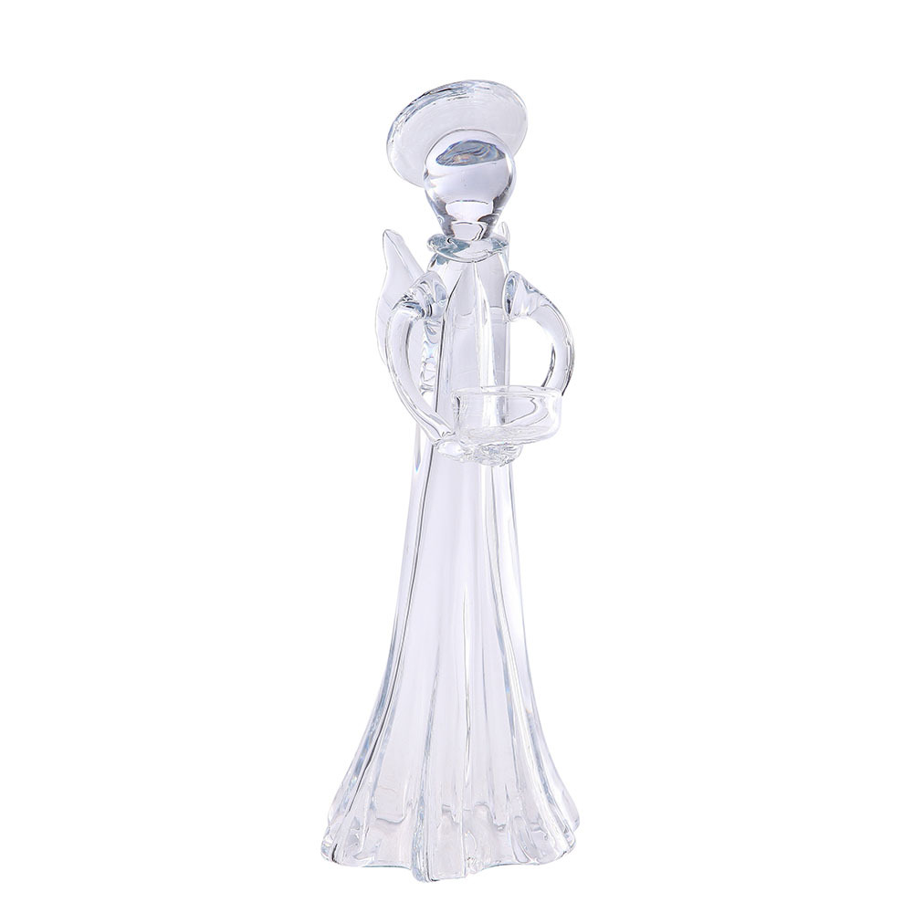 55855	 D5.5"H14" - GLASS ANGEL VOTIVE HOLDER