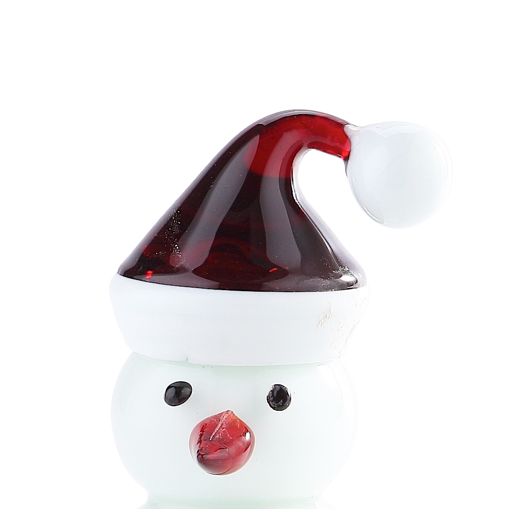 55892	 D3.5"H7.5" - GLASS SNOWMAN FIGURINE