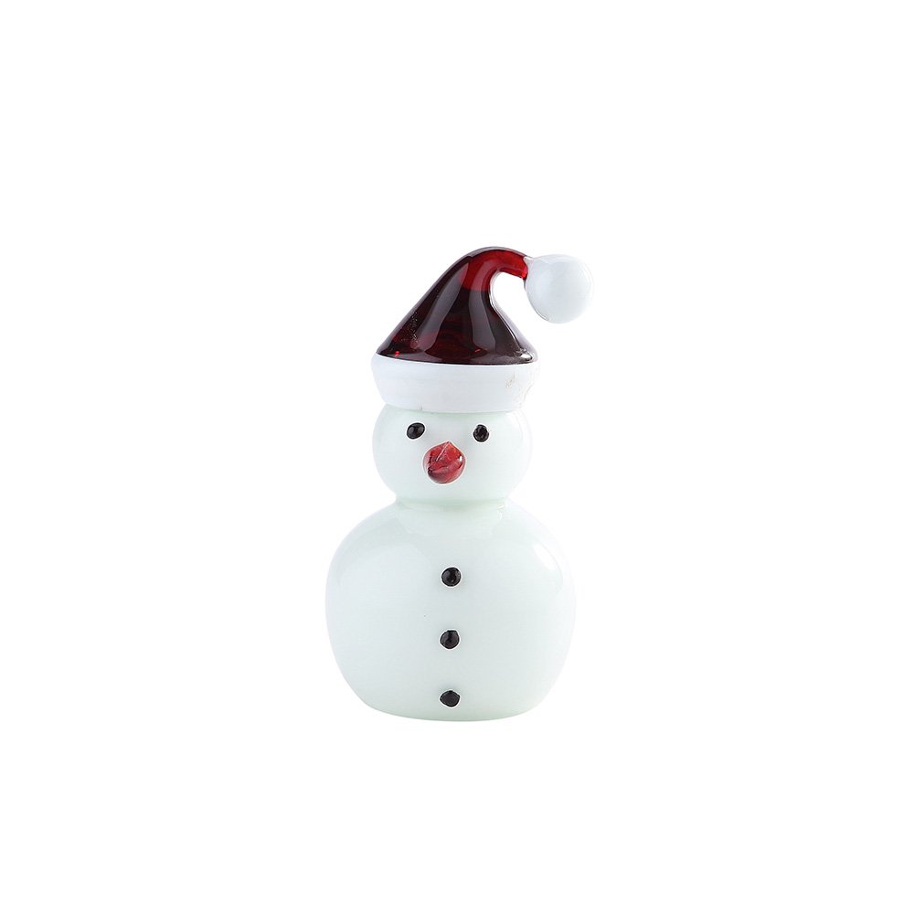 55892	 D3.5"H7.5" - GLASS SNOWMAN FIGURINE