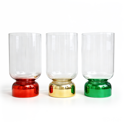 57704ASST	 D7.1"H13.4" - ASSORTED CHRISTMAS GLASS VASES