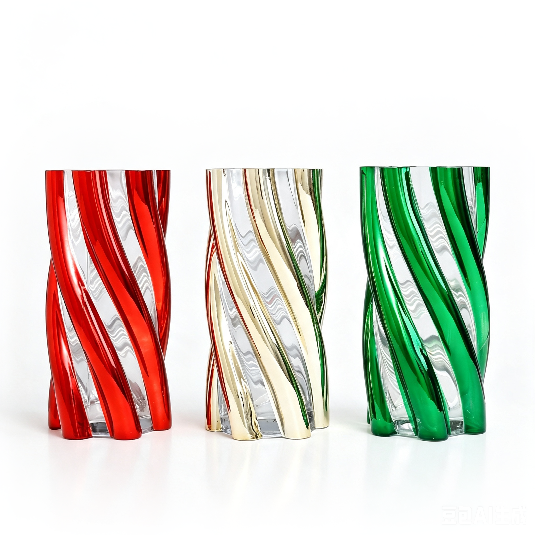 57708ASST	 *D4.7"H9.8" - ASSORTED CHRISTMAS GLASS VASES