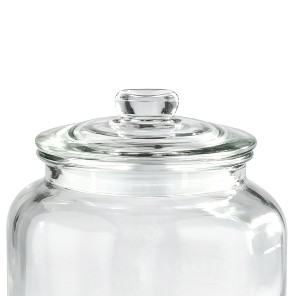 58049	 D8.5"H11" - GLASS APOTHECARY JAR WITH LID