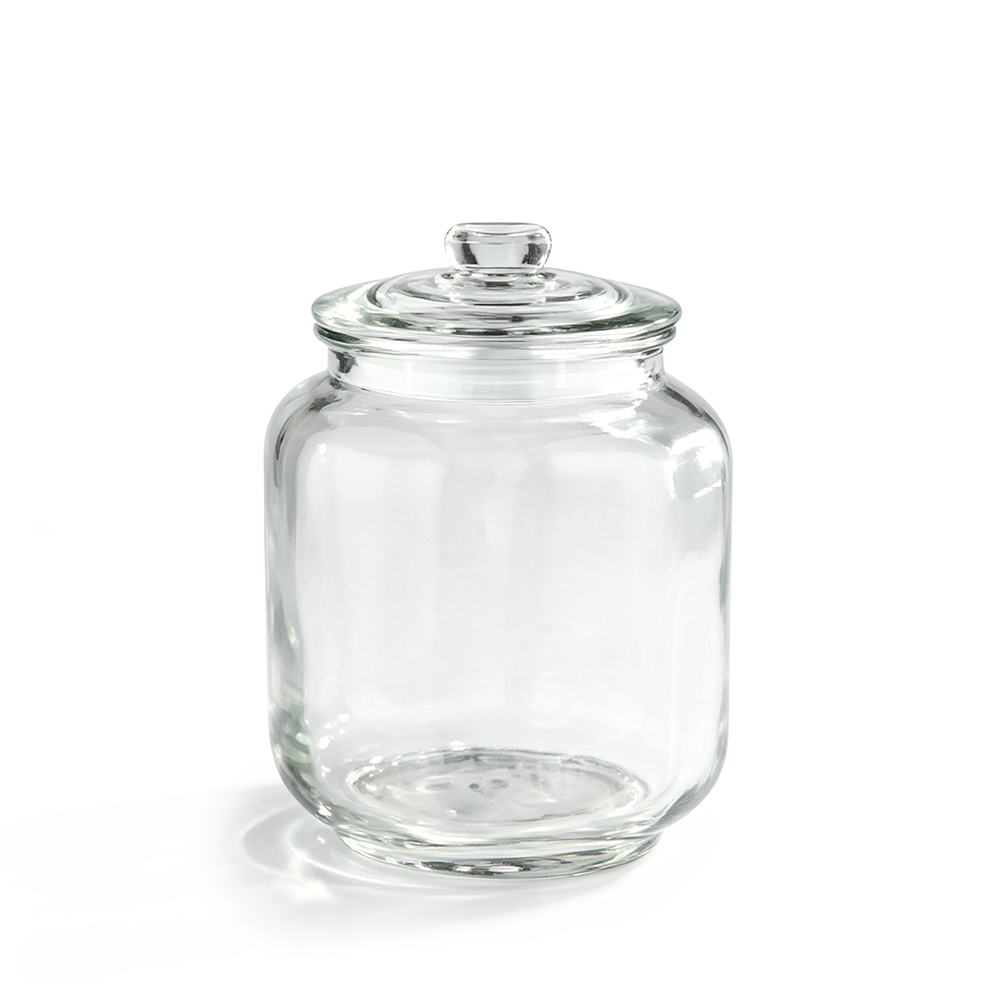58049	 D8.5"H11" - GLASS APOTHECARY JAR WITH LID